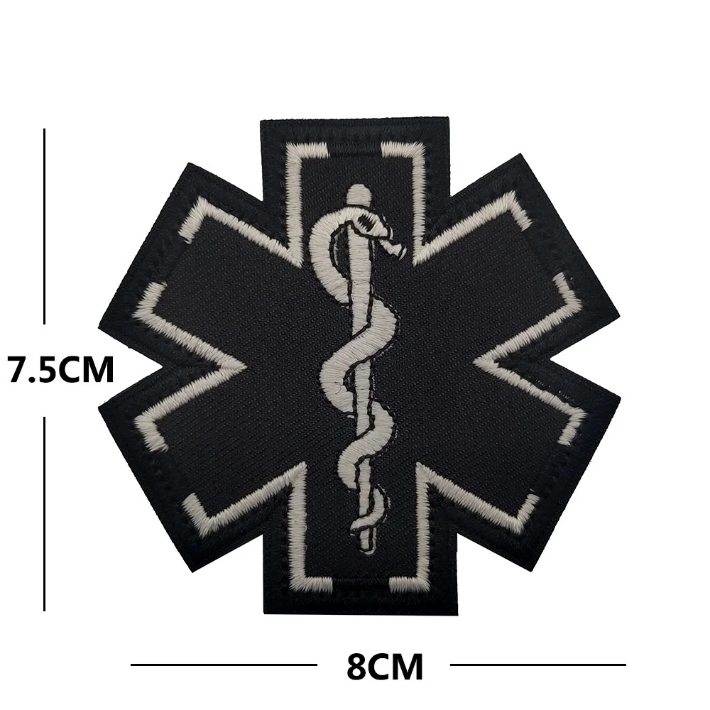 Haftowana opaska na ramię 3D Life Star Rescue Cloth MEDIC Patch PVC Backpack Jacket Hook Loop Patches for Clothing