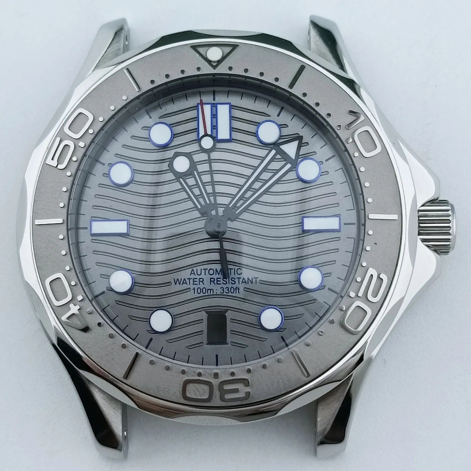 42mm Diving Watch Case Stainless Steel Case for NH35 Automatic Movement Sapphire Crystal Waterproof Transparent Back