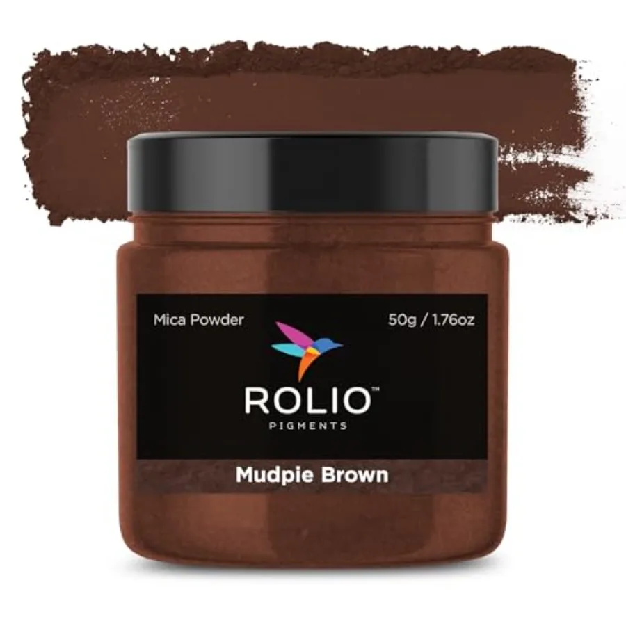 

Premium Mica Powder - 50G/ 1.76oz - 1 Jar of Brown Pigment Powder for Epoxy Resin, Dye, Soap Making, Nail Polish, Paint, Candle