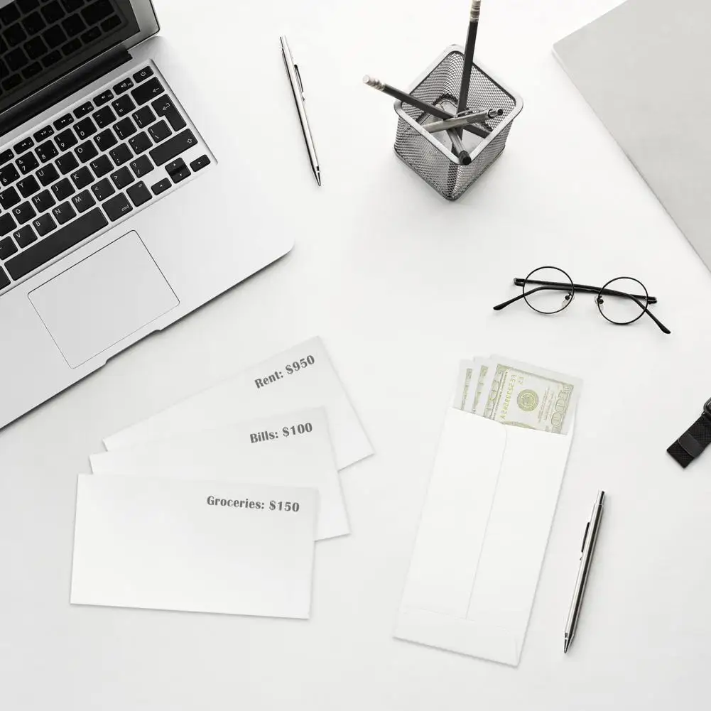 50Pcs Cash Envelopes Kraft PaperMoney Container Bright Color Non-Fading Ultra-Thin DIY Cash Storage Envelopes Cash Pouches