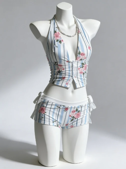 

Сексуальный элегантный женский комплект бикини из 3 предметов, однотонный, с эффектом пуш-ап, высокоэластичный, удобный пляжный наряд, новинка 2026 года, новая мода