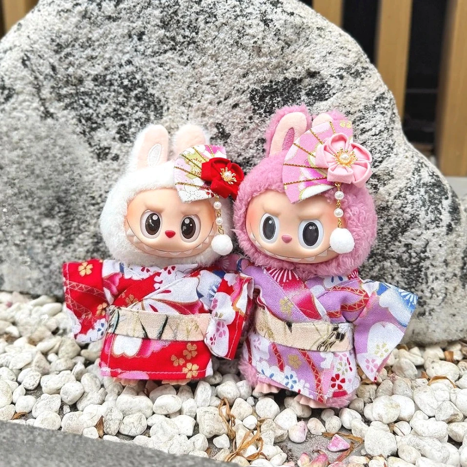 

Multi-style Kimono Labubu Doll Outfit Koi Cherry Blossom Pattern Suit Clothes Set for 17cm Doll Japanese Kimono Set