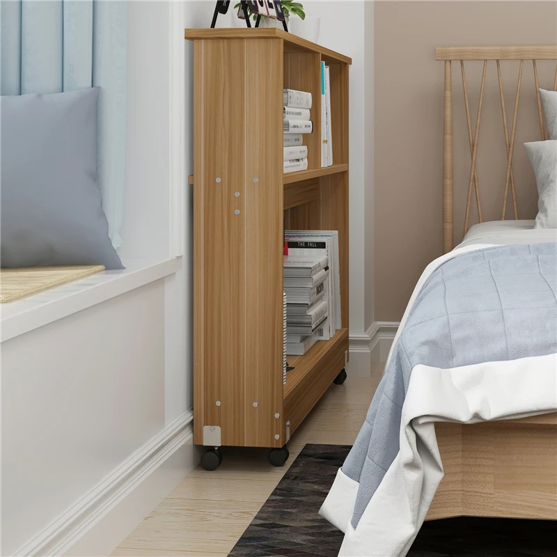 Brake Moving Side Shelf Bed Side Narrow Gap Long Strip Wheel Side Cabinet
