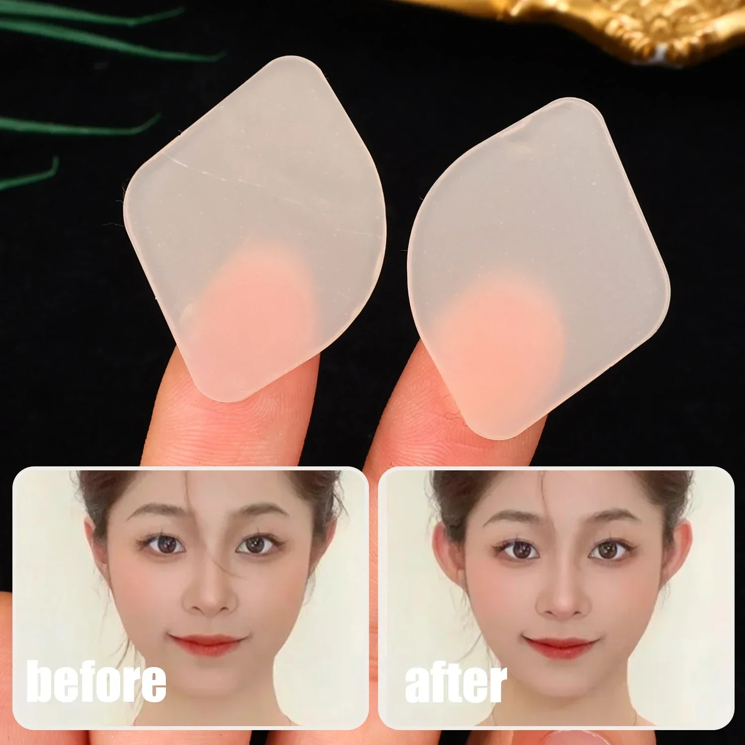 4/100 Stuks Siliconen Elf Oor Stickers Correctie Patch Zelfklevende Cosmetische Oor Corrector Onzichtbare Instant Afslanken V-Gezicht Pads