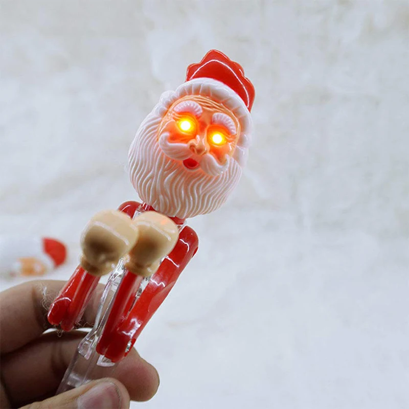 6Pcs Christmas Santa Claus Ballpoint Pens Funny Santa Claus Ballpoint Ink Pens LED Boxing Pens Punching Pens for Office Home