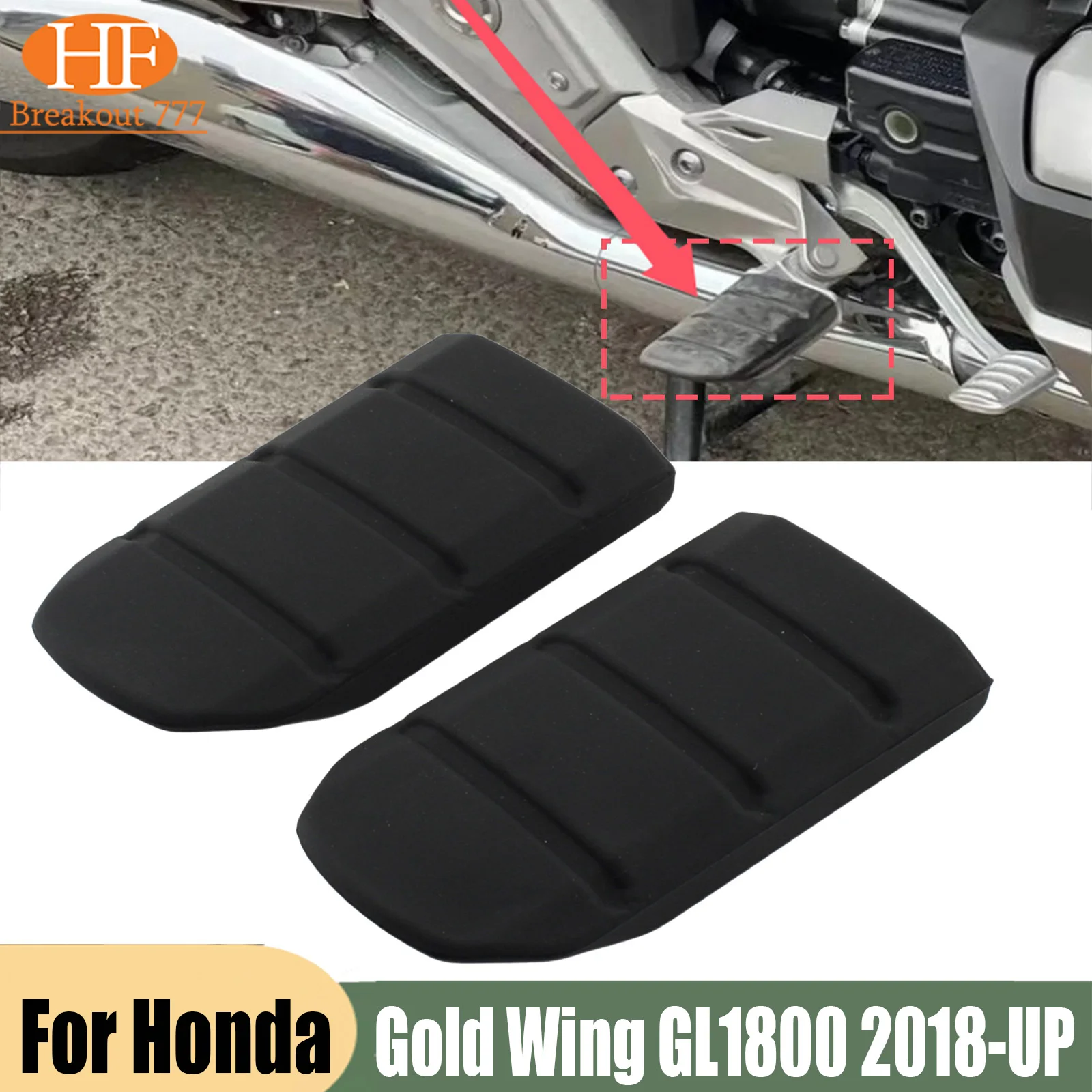 Motorcycle Front Driver Footrest Rubber Foot Rest Plate Pedals Pad For Honda Gold Wing GL1800 2018-2024