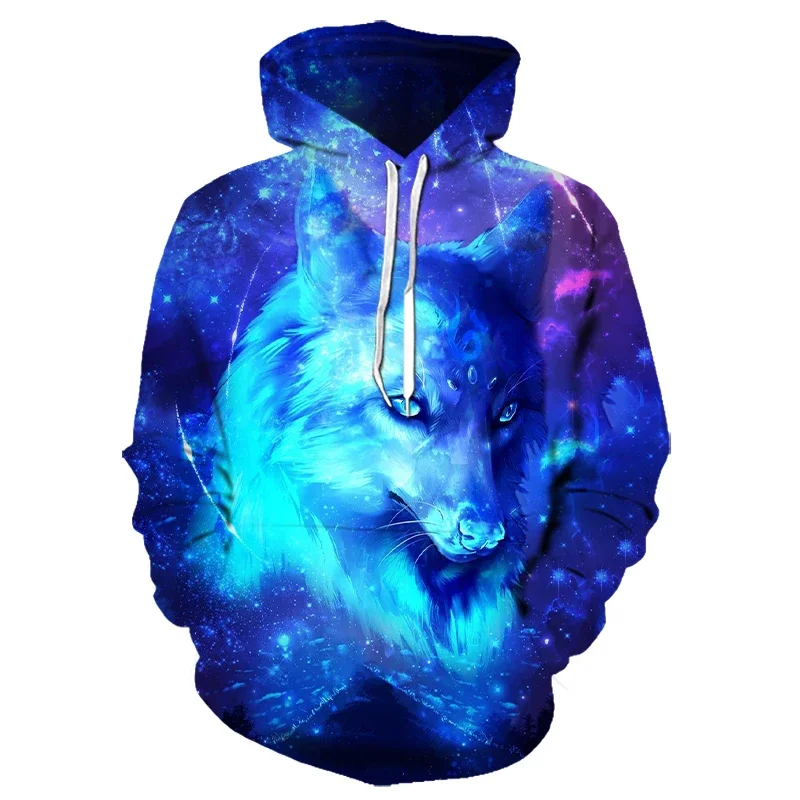 3D-Druck Hoodie mit Wolf-Motiv für Herren und Damen, modischer, lässiger Oversize-Pullover, Hip-Hop, Harajuku, Streetwear – Detail 8