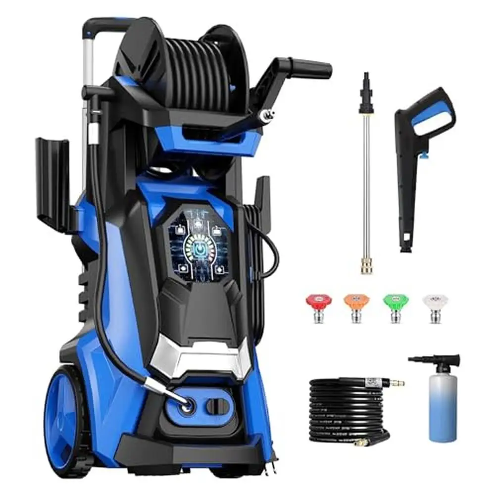 High Pressure Washer 4500PSI 3.2 GPM Touch Screen Adjustable Cleaner Foam Cannon 4 Nozzles 500ml Foam Bottle