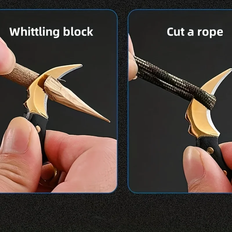Mini Knife Field Knife Outdoor Camping EDC Survival Kit Knife Sharp Cutting Tool Small Straight Knife Holster Open Delivery Tool image 5