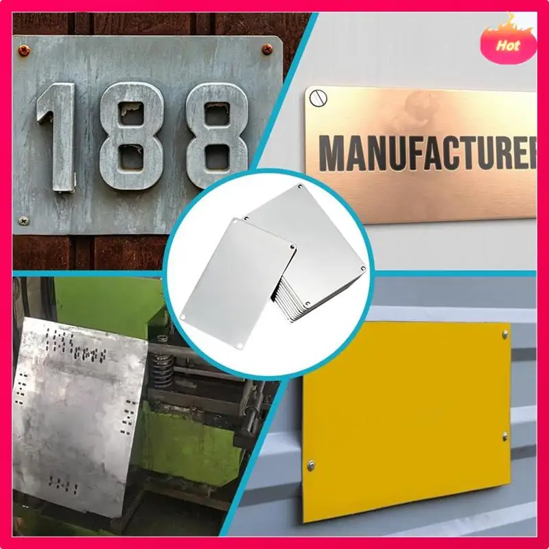

New 12 Pcs 304 Stainless Steel Engraving Blanks, 3.4X2.1 Inch Rectangle Blank Tag Metal Stamping Blanks Pet Tags