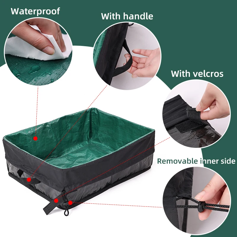 Portable Cat Litter Box Dog Toilet Tray Outdoor Waterproof Reusable Travel Oxford Litter Pan for Outdoor Travel Cat Supplies