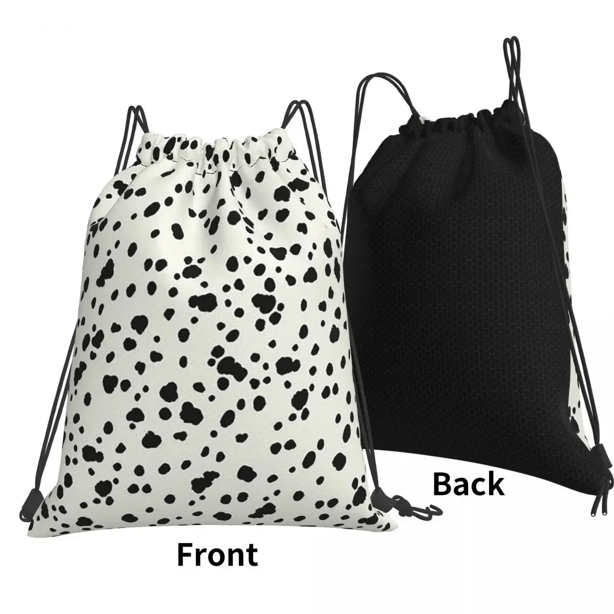 Dalmatian Dog Texture Backpacks Fashion Drawstring Bags Sundries Bag Book Bags for Man Woman Students