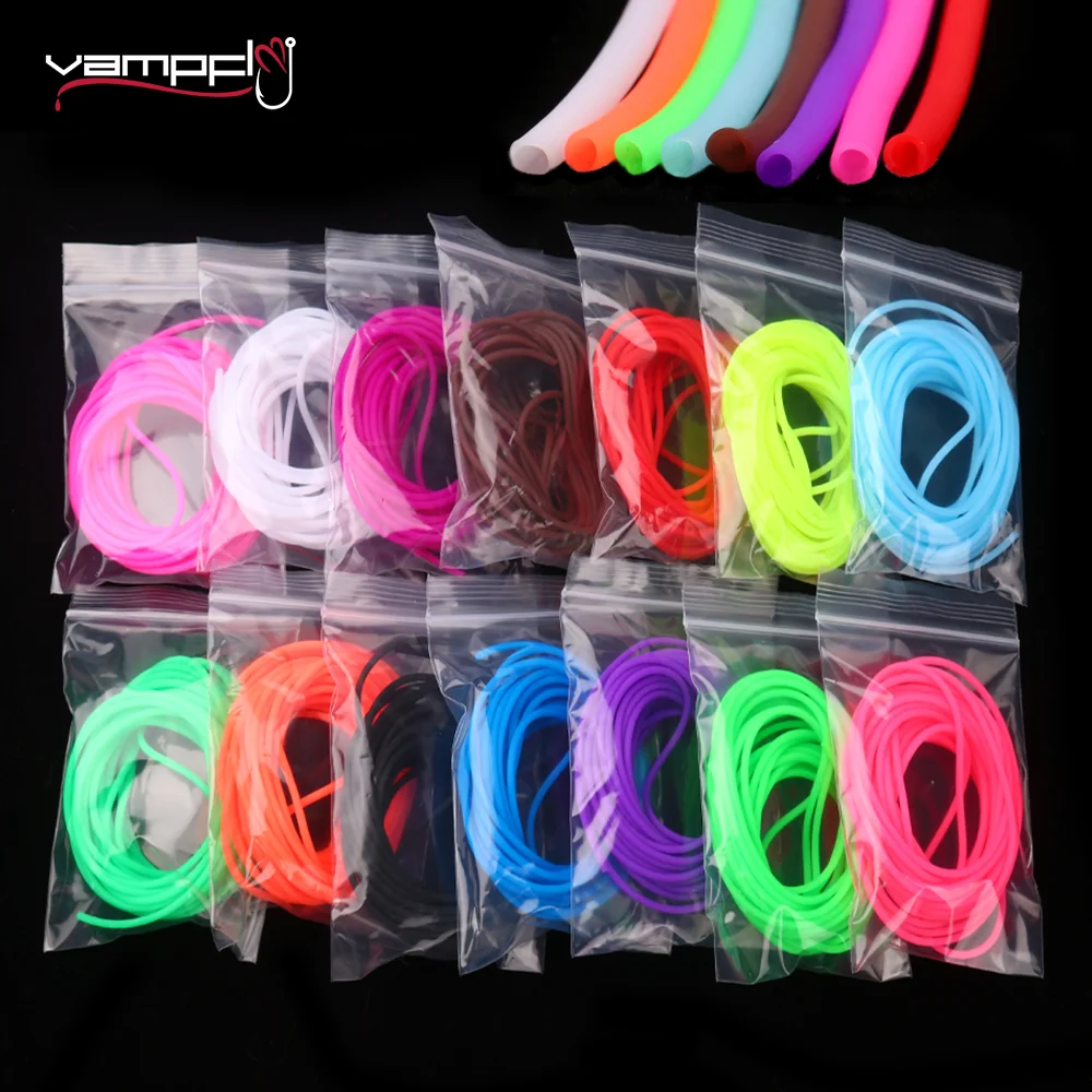 Vampfly 2packs Silicone Tube Flexible Rubber Hose Soft Pipe Sabiki Rig Sleeve Fly Tying Material For Nymphs Worm Scud Tube Flies