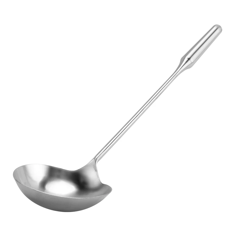 Soup Ladle, Wok Spatula,the Longer Handle Shovel Spoon Rustproof, Heat Resistance, Integral Forming Stainless-A09G