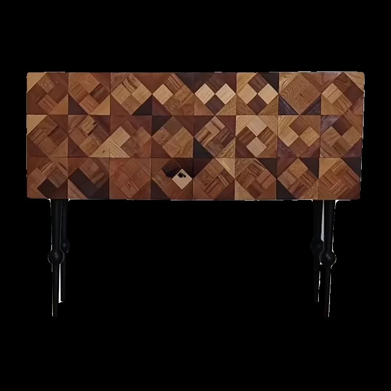 

French solid wood porch cabinet simple medieval entrance entrance table art American side cabinet against the wall9338