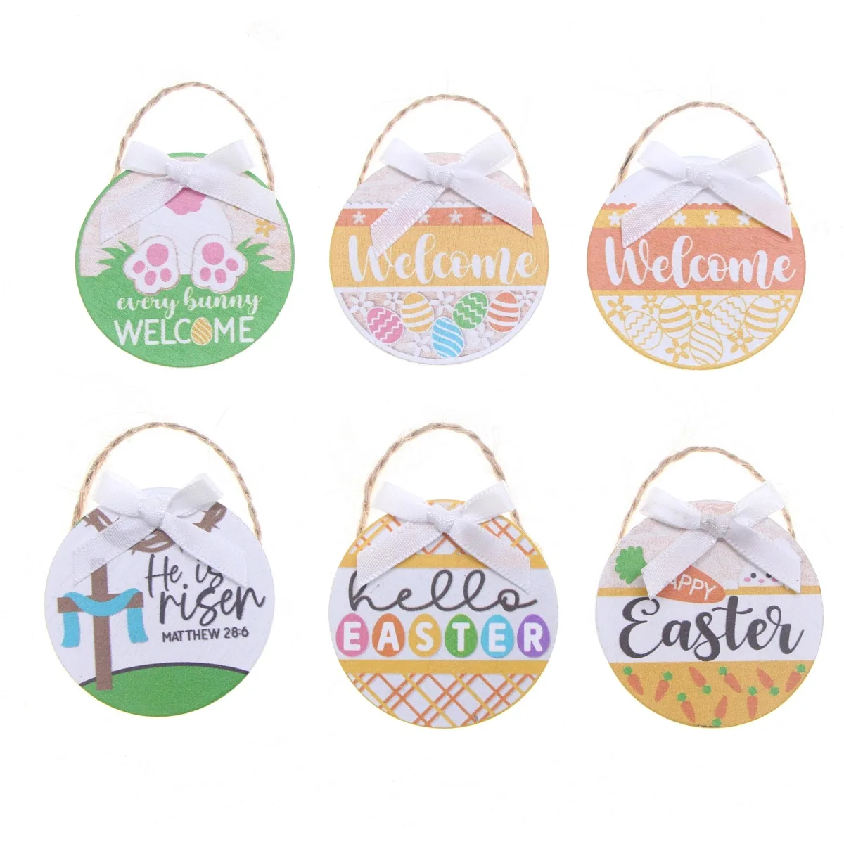 1PC Mini Wooden Doorplate Decoration Pendant for Dollhouse Easter Atmosphere Festival Decor Miniature Scene Accessories