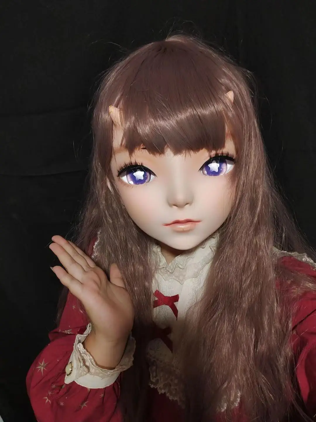 

Рогатая девушка, полусторонняя голова bjd, кигуруми, косплей