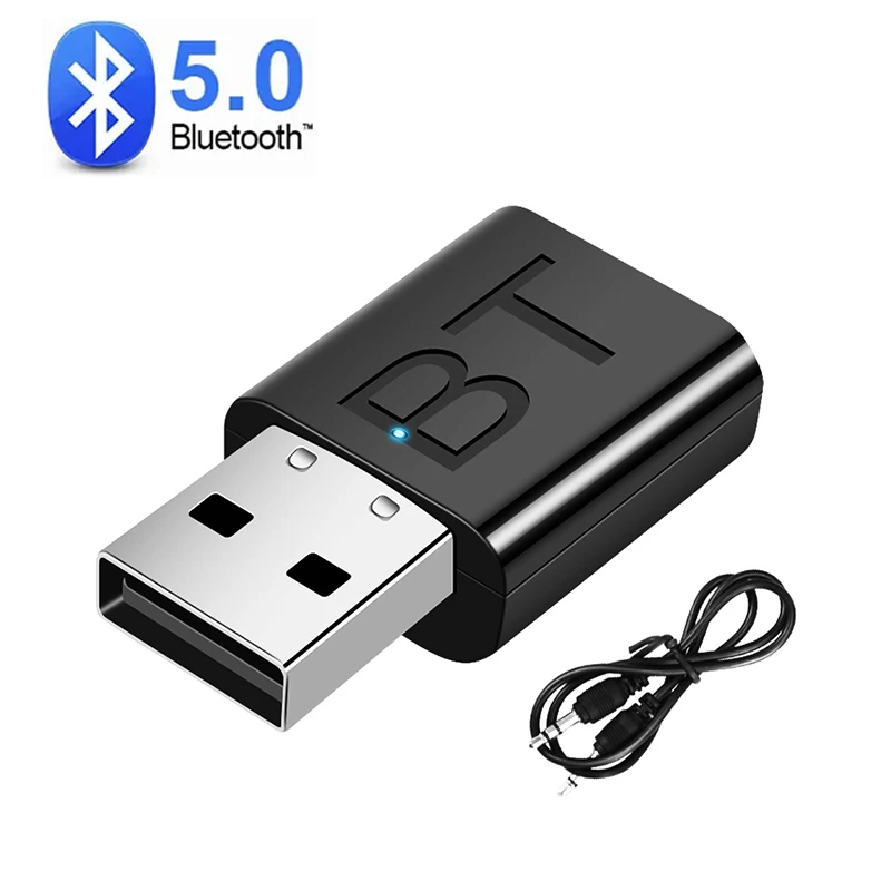 2 IN 1 USB Bluetooth 5.0 Transmitter Receiver Stereo Bluetooth RCA USB 3.5mm AUX For TV PC Headphones Home Stereo Car HIFI Audio