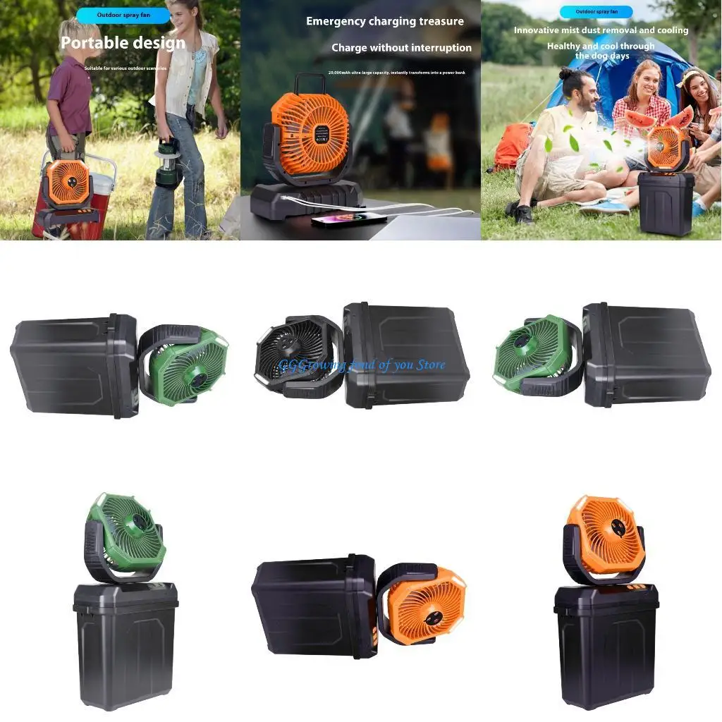 

H9EB Camping Essential 6l Buckting Musting Fean 4speeds Водонепроницаемый дизайн 20000 мАч батарея