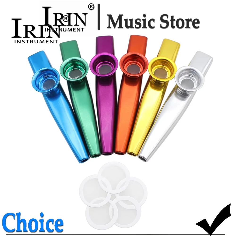 Farbige Kazoo aus Premium-Aluminiumlegierung mit Membranflöte, Membran-Mundstück, tragbare Musikinstrumente und Zubehör