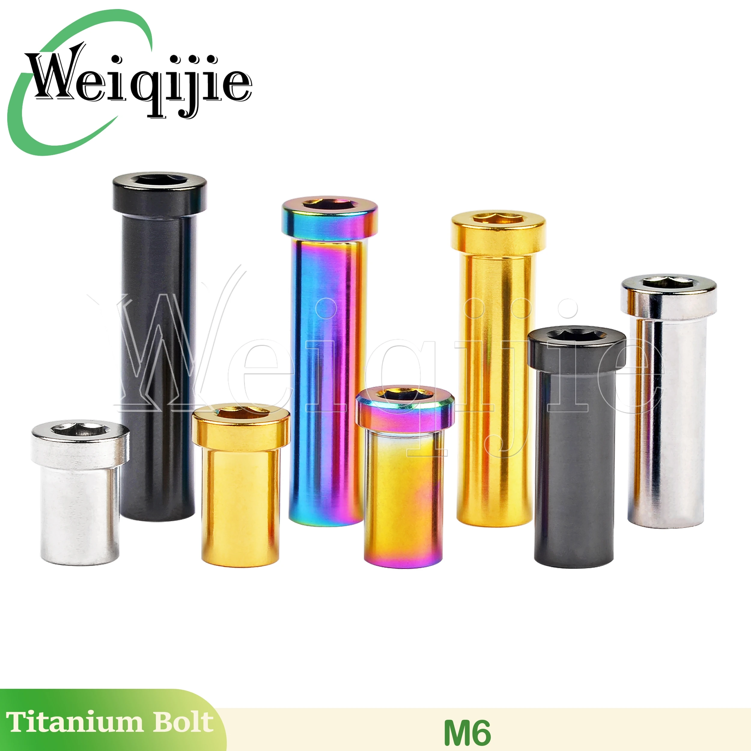 Weiqijie M6 Titanium Nut Length 13 15 17 21 23 25 31.5 33 35 37mm For Bicycle Brake Bolt Caliper C Clamp Fix Titanium Parts