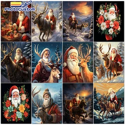 PhotoCustom Painting By Number Kits Christmas Element Drawing On Canvas Handpainted Gift For Home Decoration 2024 New Arrival