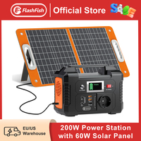 FF Flashfish E200 200W Portable Power Station 151Wh Solar Generator with 60W Foldable Solar Panel Battery Complete Kit Set