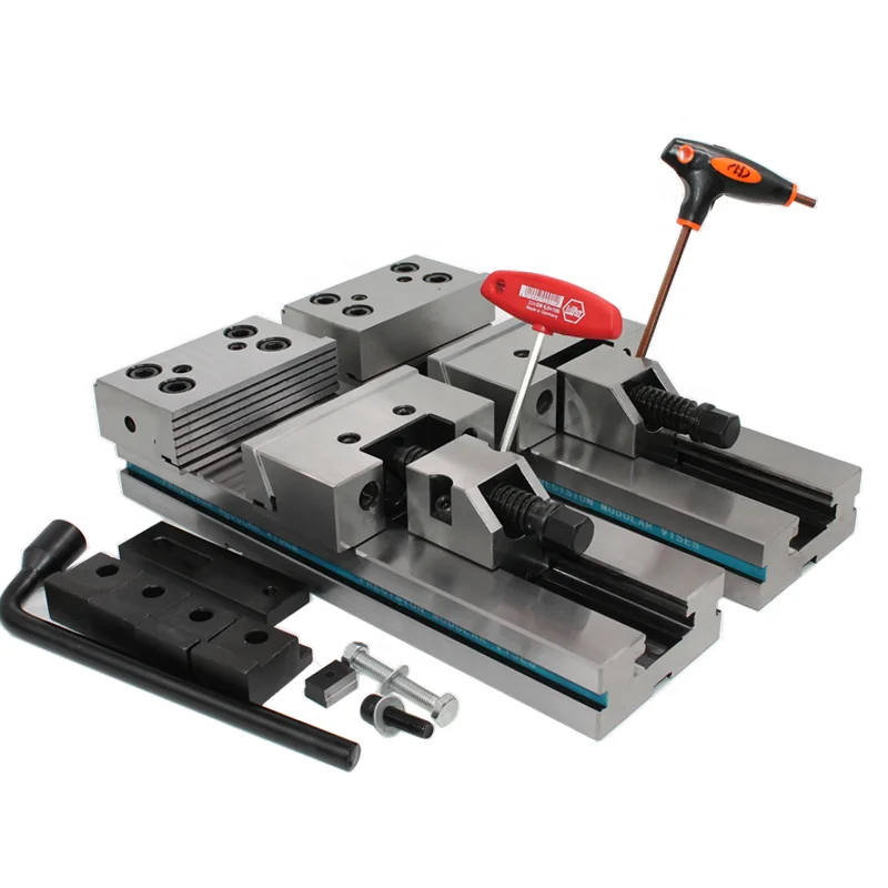 Precision Manual Modular GT100x100 Vise for Vice CNC Milling Machine Silver Western HRC Steel - Image 2