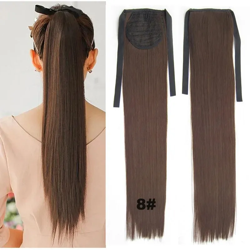 

Synthetic Hair Long Straight Ponytail Drawstring Women's Hairpiece Clip In Hair Extensions Heat Resistant Fake Hair