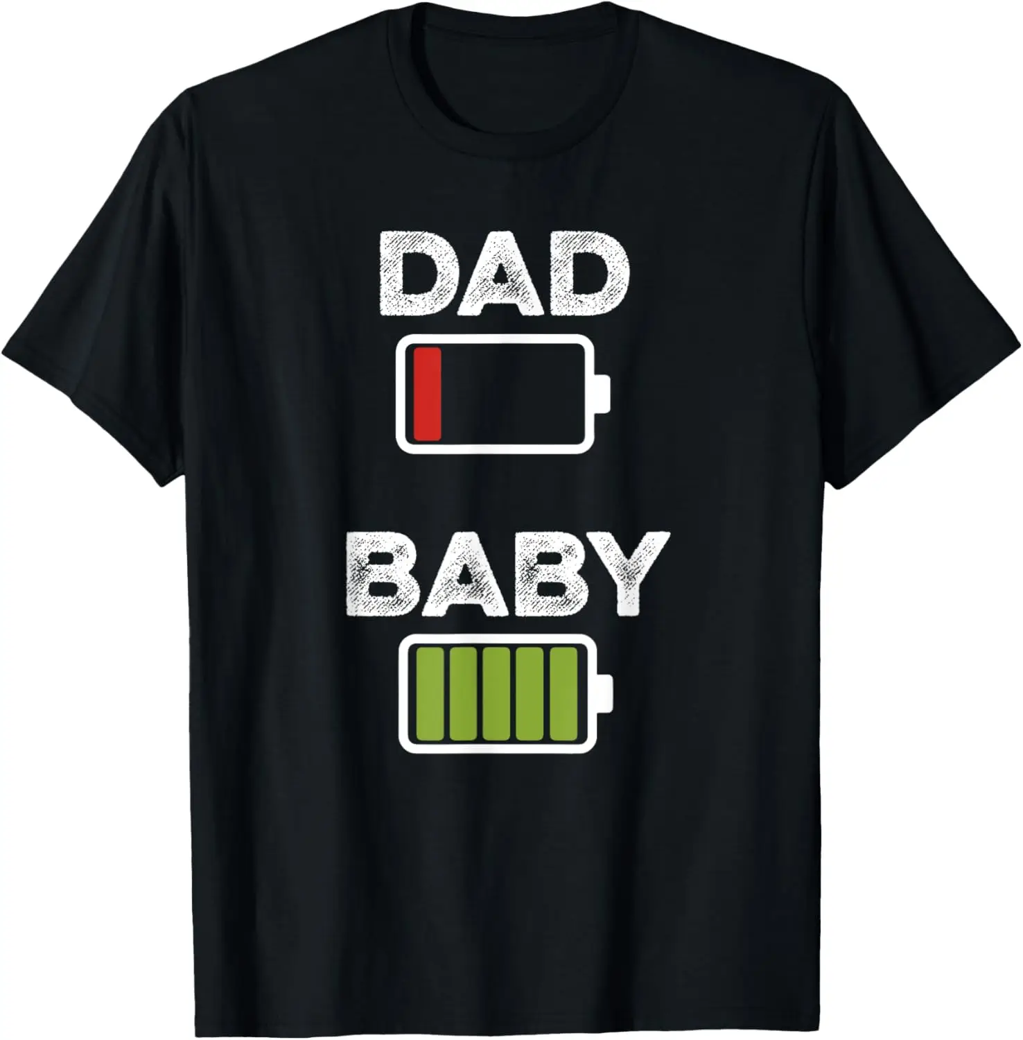 Mens Tired Dad Low Battery Baby Full Charge Funny T-Shirt Print Original Design Gifts T Shirts Funny Shirt Camiseta Hombre