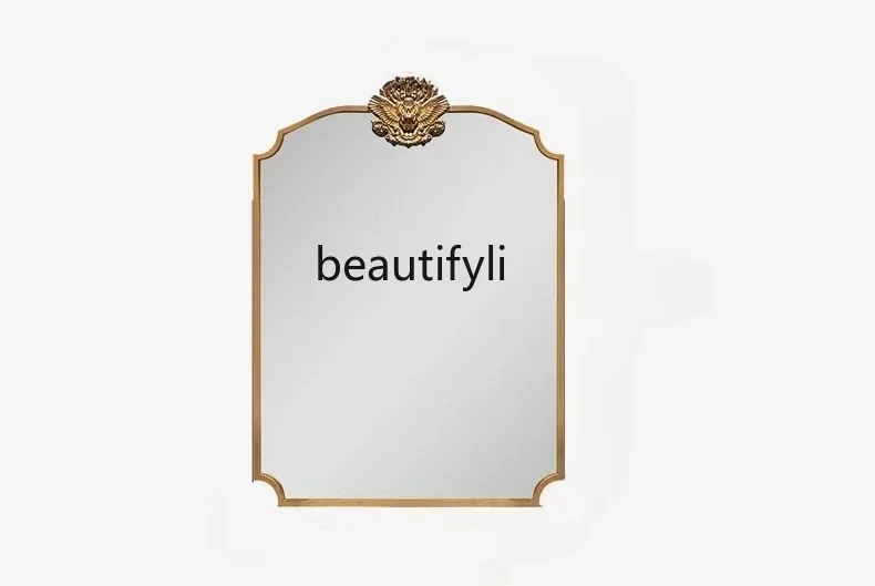 

LXFrench retro makeup mirror, dresser desktop mirror, European fireplace hanging mirror, carved court decoration
