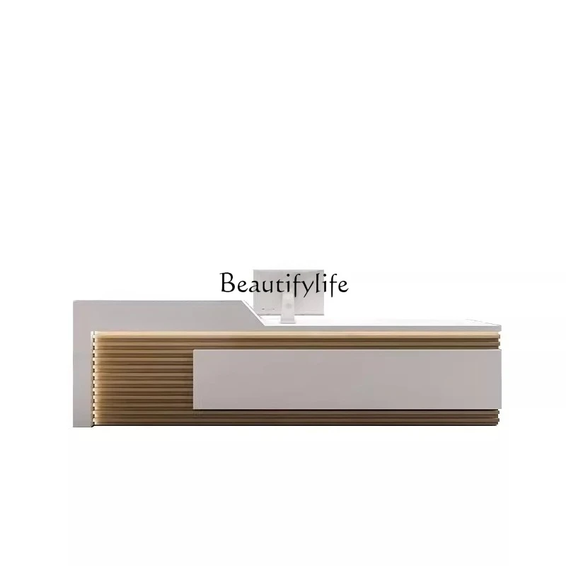 

Company Front Desk Reception Desk Simple Modern Counter Corner Cashier