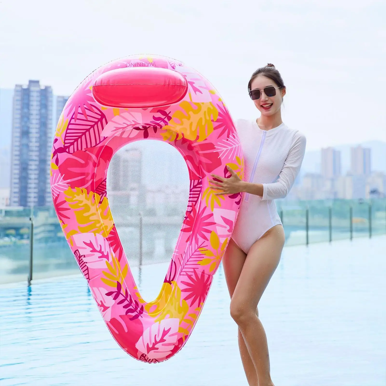 Pool Raft Inflatable Floats For Pool Floating For Adults Swimming Mat Lounger For Water Outdoor River Party Tanning Backyard