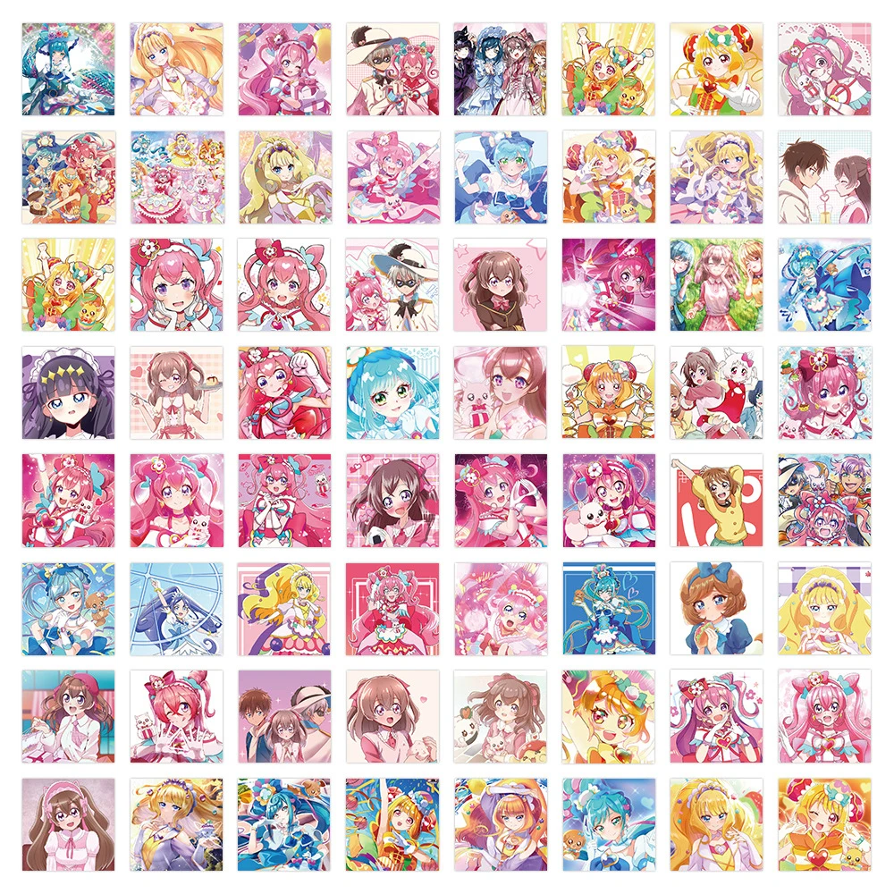 10/30/63pcs ragazze Pretty Cure adesivi Precure Anime Sticker estetica Laptop Notebook bagaglio valigia Kawaii Cartoon decalcomanie