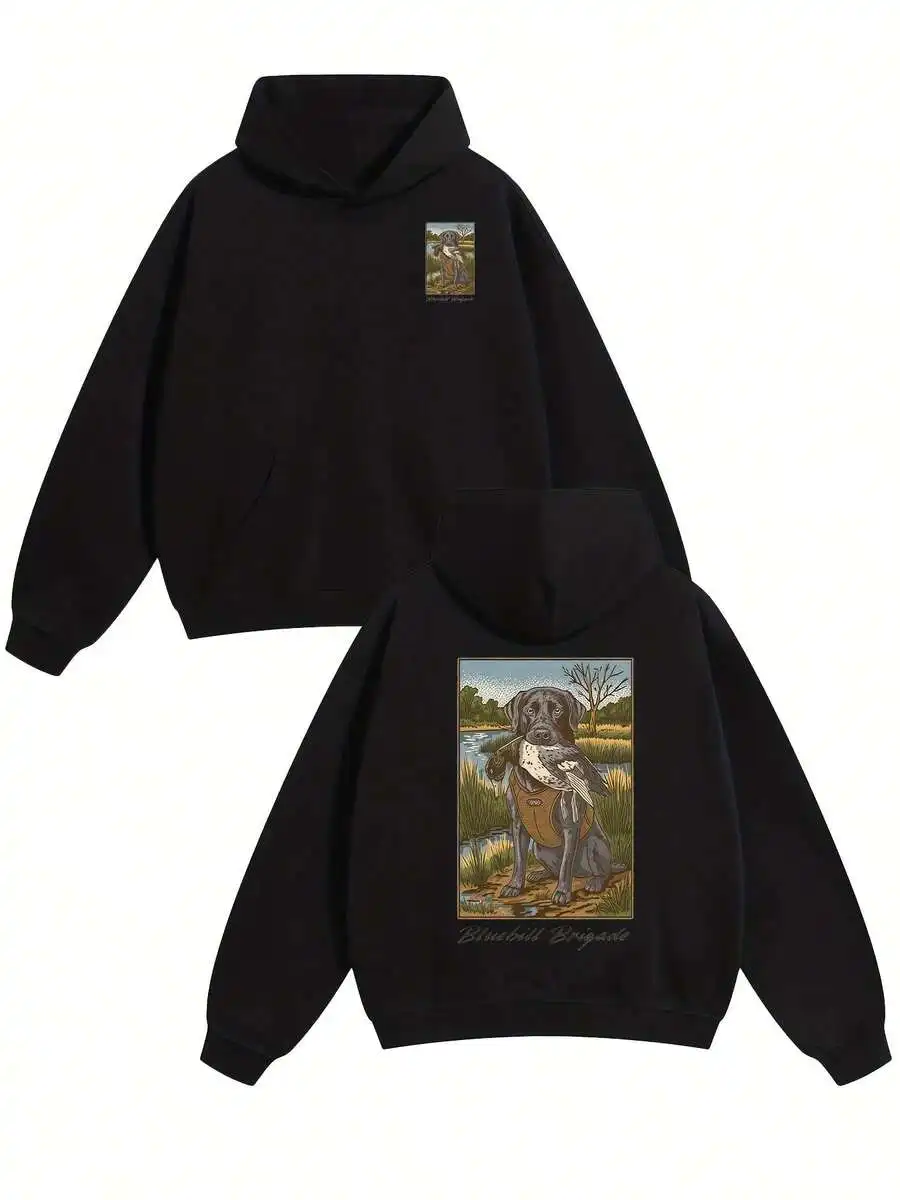 Duck Hunting Dog Hooded Sweatshirt for Men