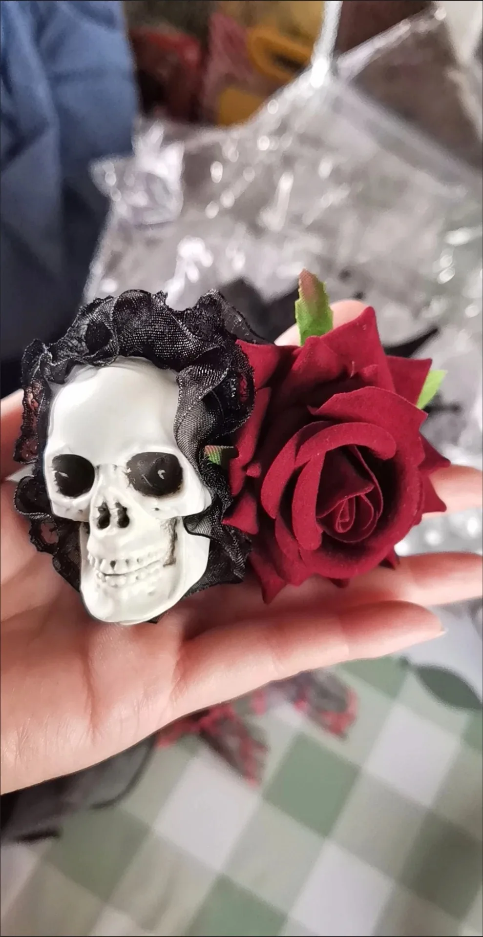Schädel Retro Rose Haar Clip Cos Haar Zubehör Lolita Punk Haarnadel Halloween Party Geschenke Für Frauen Haar Zubehör