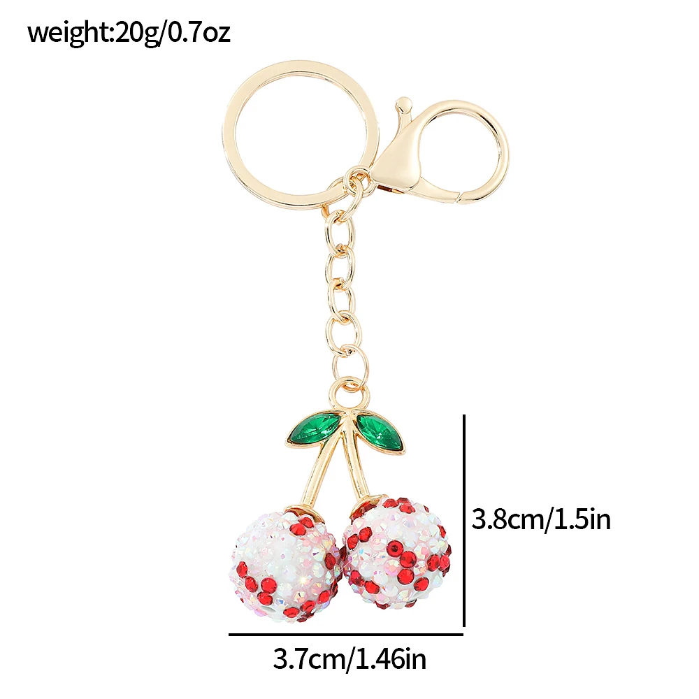 Cherry Charm Handbag Pendant Keychain for Women's Exquisite Internet-famous Crystal Cherry Bag Accessories High-Grade Pendant