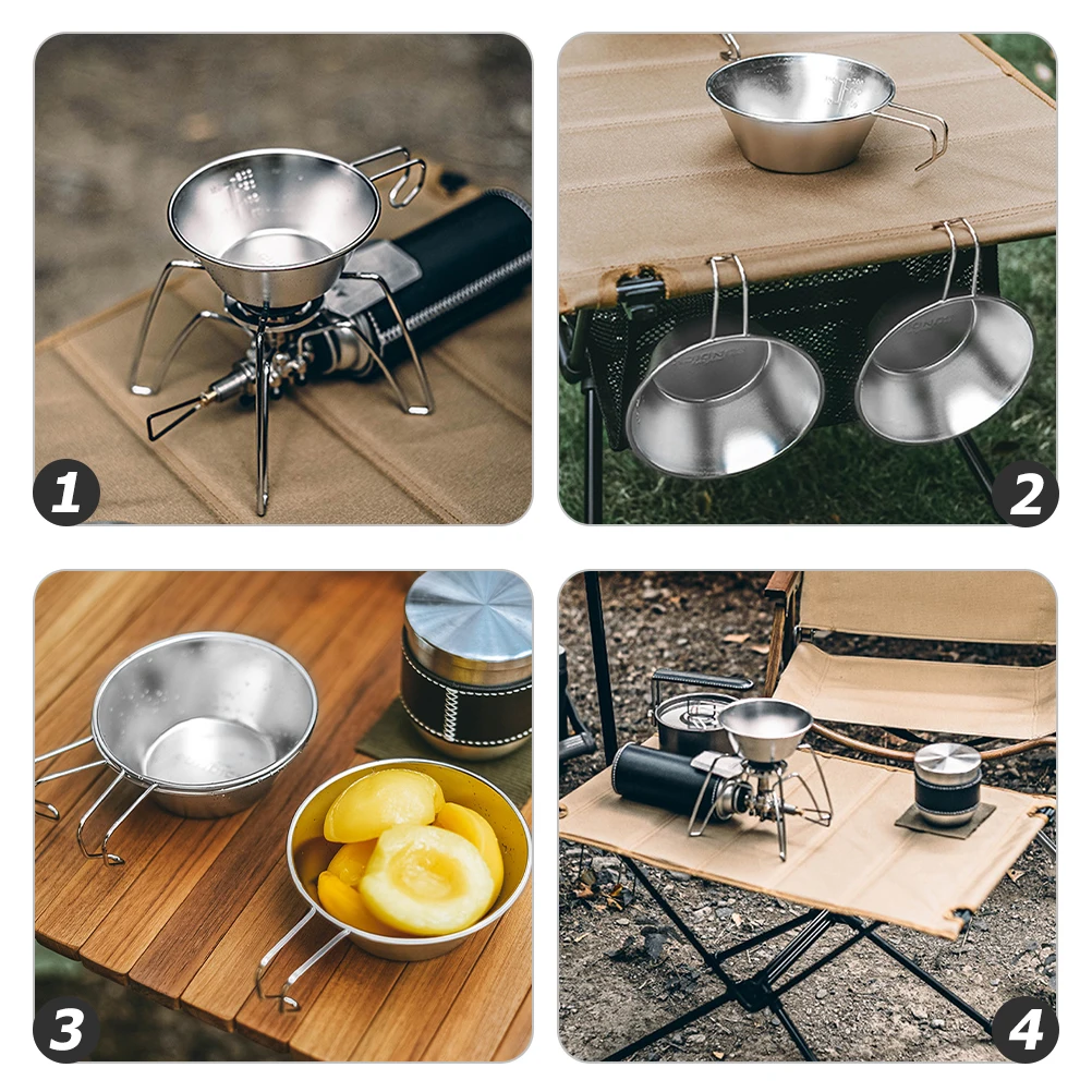 

Stainless Steel Water Cup Multi-Function Makgeolli Bowl Compact Lightweight Camping Wine Bowl Reusable Outdoor Picnic