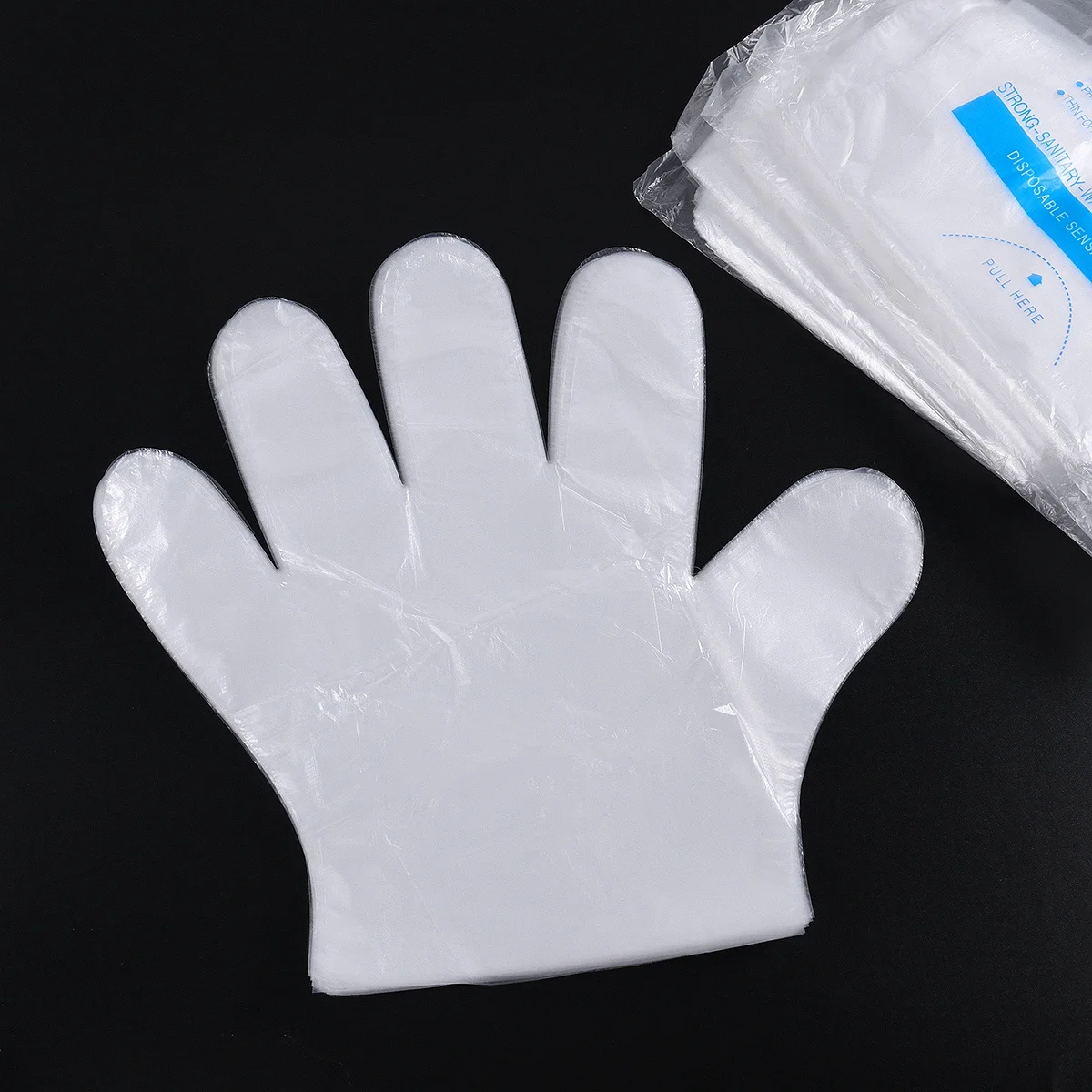

200pcs Large For Food Processing Hair Dyeing Industrial Cleaning Ambidextrous Plastic Gloves Protective