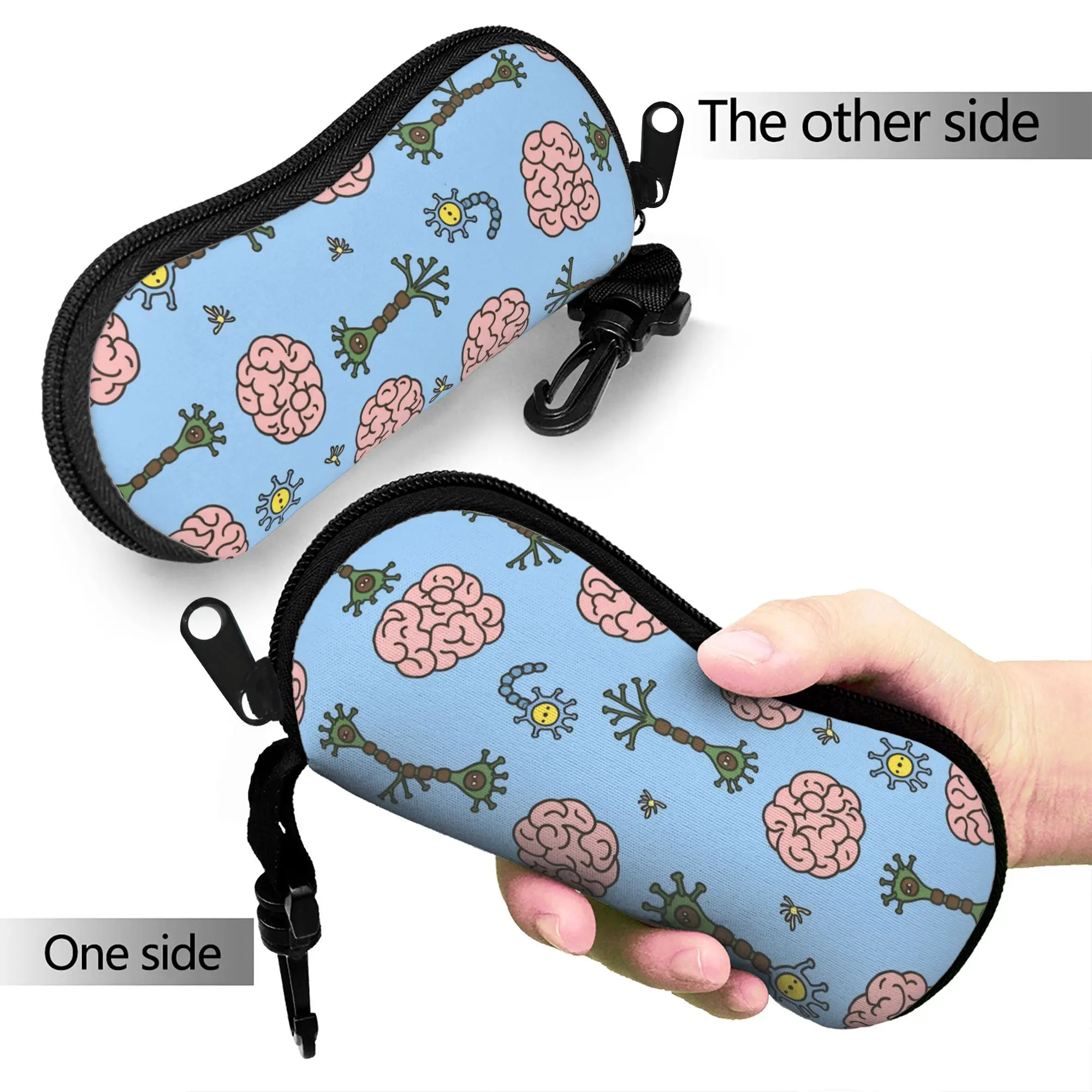 Neuro Brain Time! Let's Have Some Synapse Fun  Glasses Case Cover  Print Sunglasses Case Fashion Convenient Eyeglass Protector