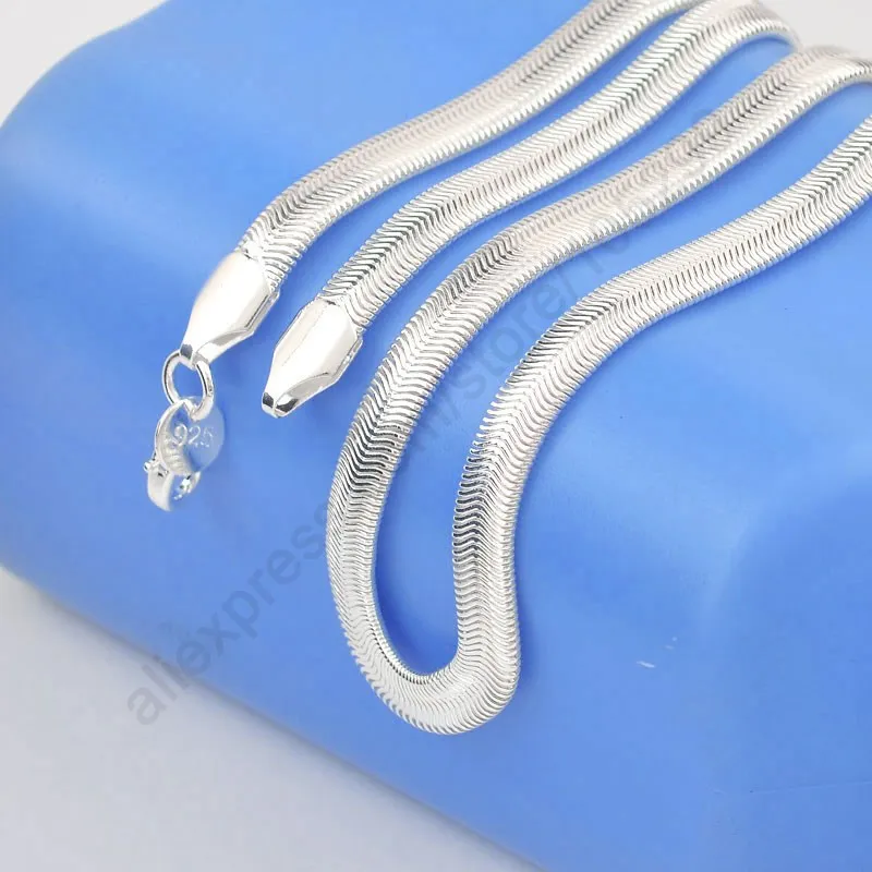 1 Piece 16-24Inch Original 925 Sterling Silver Smooth Snake Women Men Necklace Chain With Lobster Clasps Set Jewelry Accessory