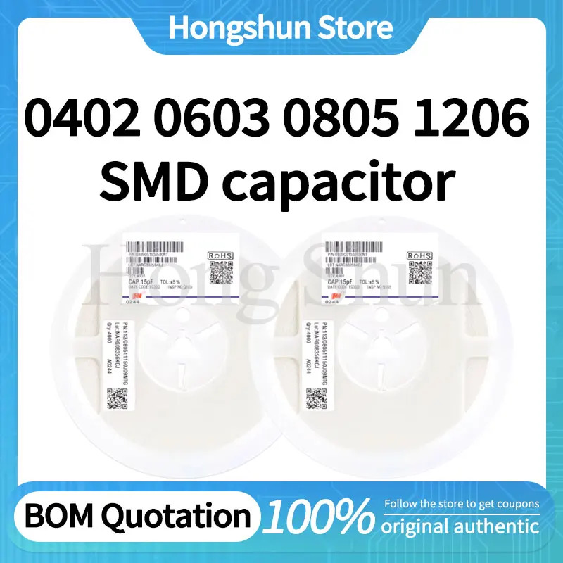 0402 0603 0805 1206 1pF 2pF 5pF 7pF 15 18 3.5pF 6.8pF 82pF 100pF 1nF 10nF 1uF 10uF 100nF 220pF 22nF 220nF 47nF 47uF capacitance