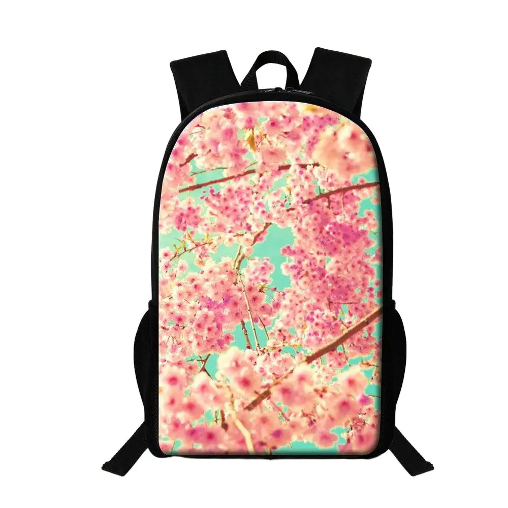 Cherry Blossoms Flower Backpack Girls Daily School Bags Women's Stylish Rucksack For Traveling Female Large Capacity Backpack