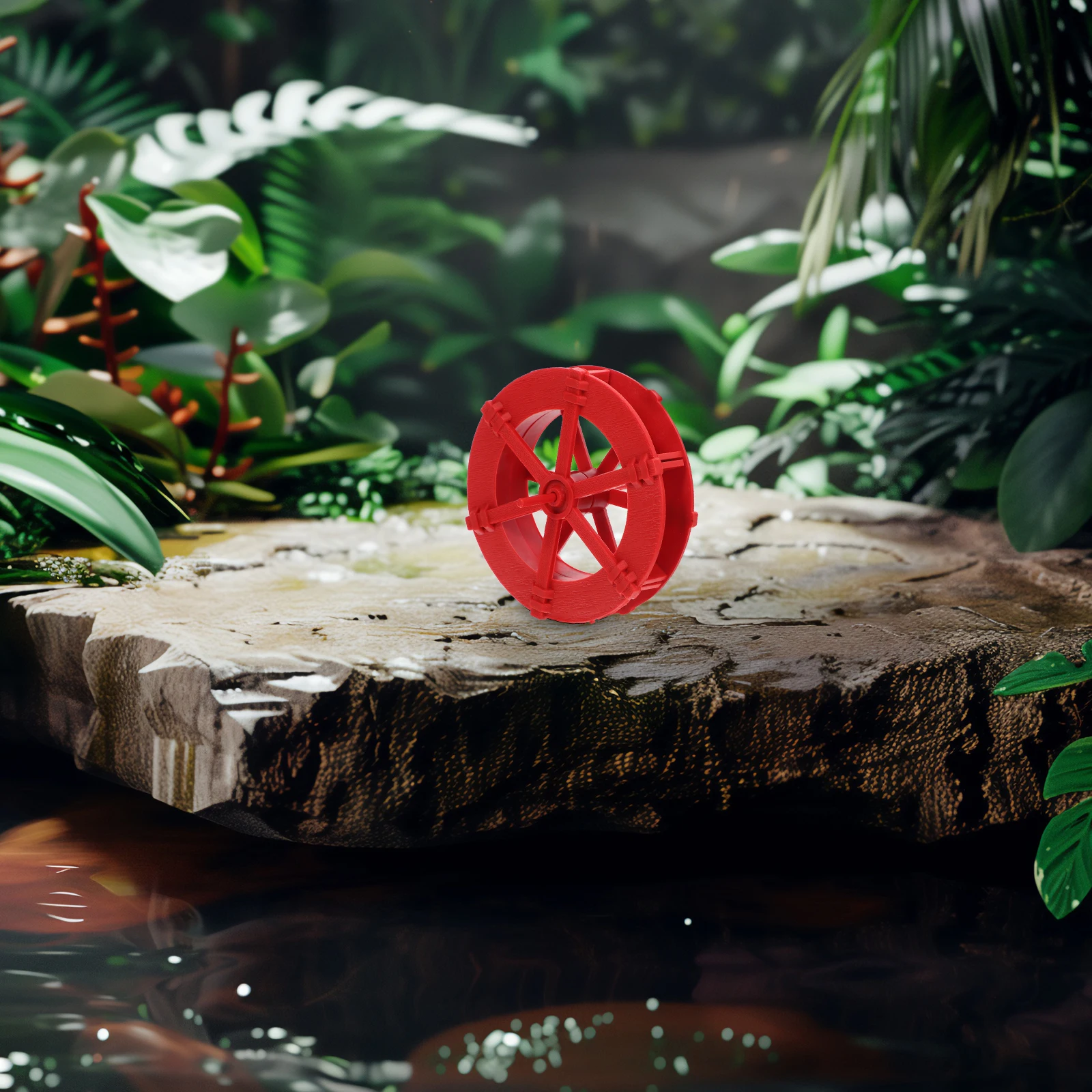 

5Pcs Running Water Wheels DIY Aquarium Landscape Prop Small Table Fountain Ornament Decor for Home Office Good Luck Charm