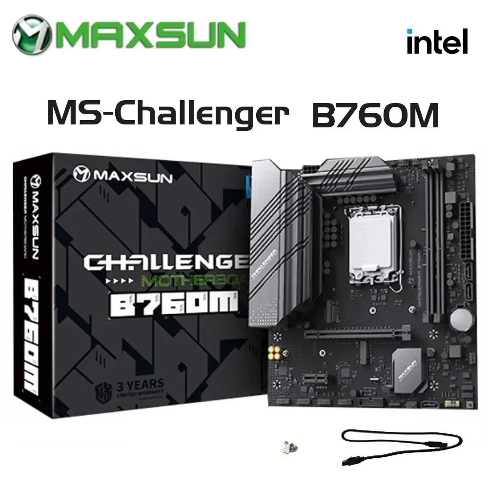 MAXSUN B760M Motherboard LGA1700 DDR4 SATA3 M.2 Supports Intel 13th 12th 14th CPU 12400 13600K/F Desktop Computer Components