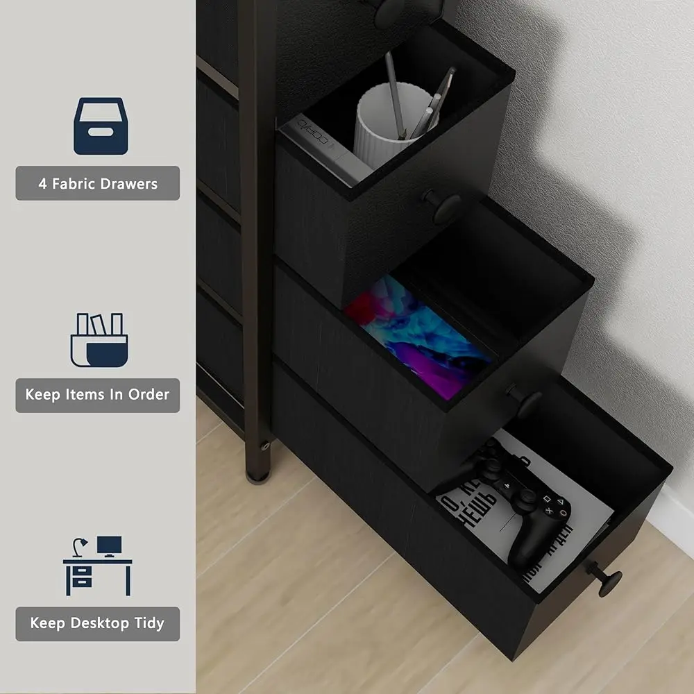 Corner Desk With Drawers Shelves For Small Space 90 Degrees Triangle Computer Desk With Power Outlets,Gaming Desk With Led