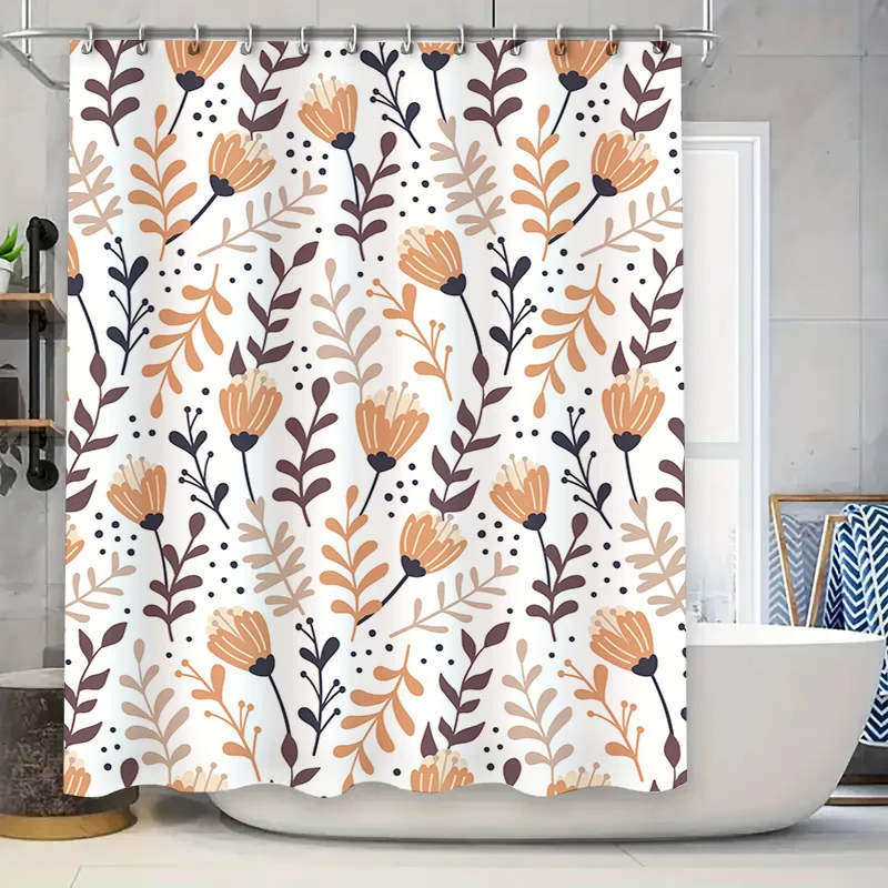 

Занавеска для душа с цветочным принтом, водонепроницаемое украшение для ванной комнаты, современный дизайн, декоративная ткань, банные полотенца для дома, гостиной 39