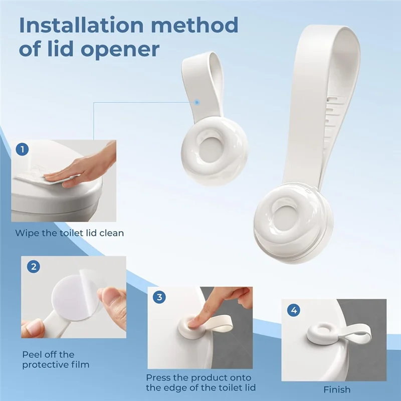 TKOH-Toilet Lid Lifter,4 Pcs Toilet Seat Lifter Toilet Seat Handle Lifter Toilet Cover Lifter, Avoid Touching For Home,Office