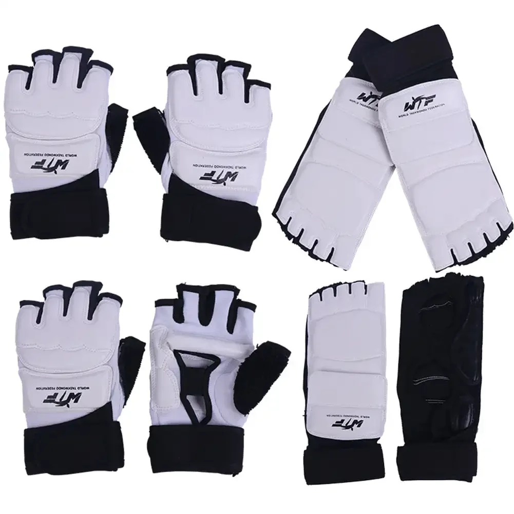 1 Pair Taekwondo Protectors Sanda Training Match Hands Feet Guard Banket Gloves Foot Hand Joint Protective Gear Sweat-wicking