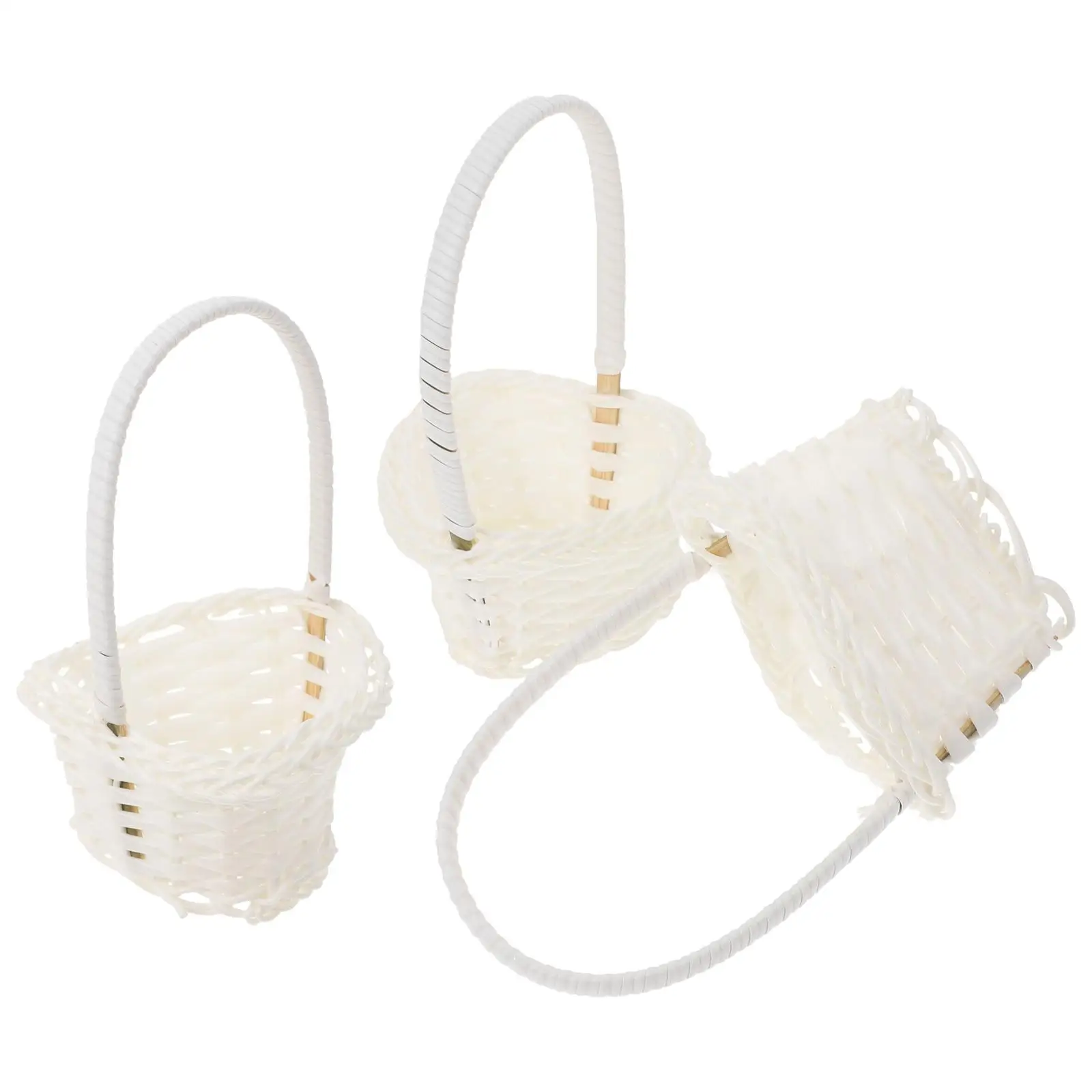 

Rattan Storage Basket Country Decor Model Flowerpot Adornment Shopping Decorative